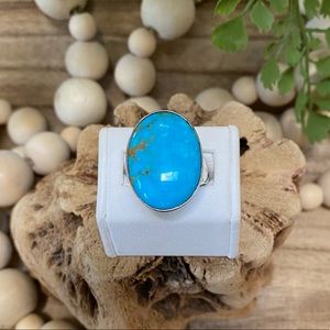 Carolyn Pollack Relios large turquoise and sterling silver .925 ring